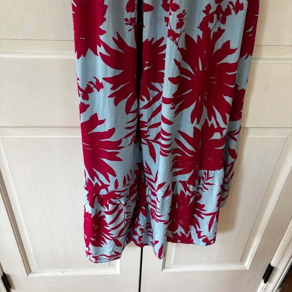 Abel the Label Floral Printed Smocked Waist High Low Midi Maxi Dress Size Medium - Picture 13 of 15